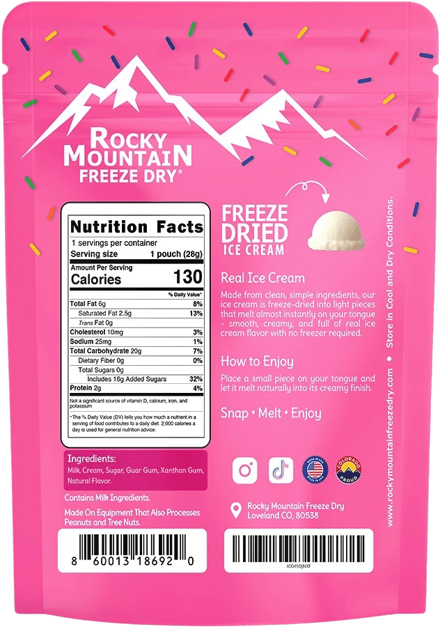 Birthday Cake Freeze Dried Ice Cream | 1 oz Classic Pack - Rocky Mountain Freeze Dry