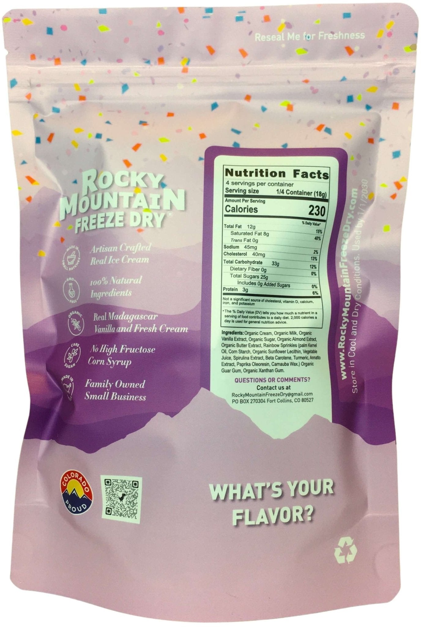 Birthday Cake Freeze Dried Ice Cream | 2.5 oz Shareable Pack - Rocky Mountain Freeze Dry
