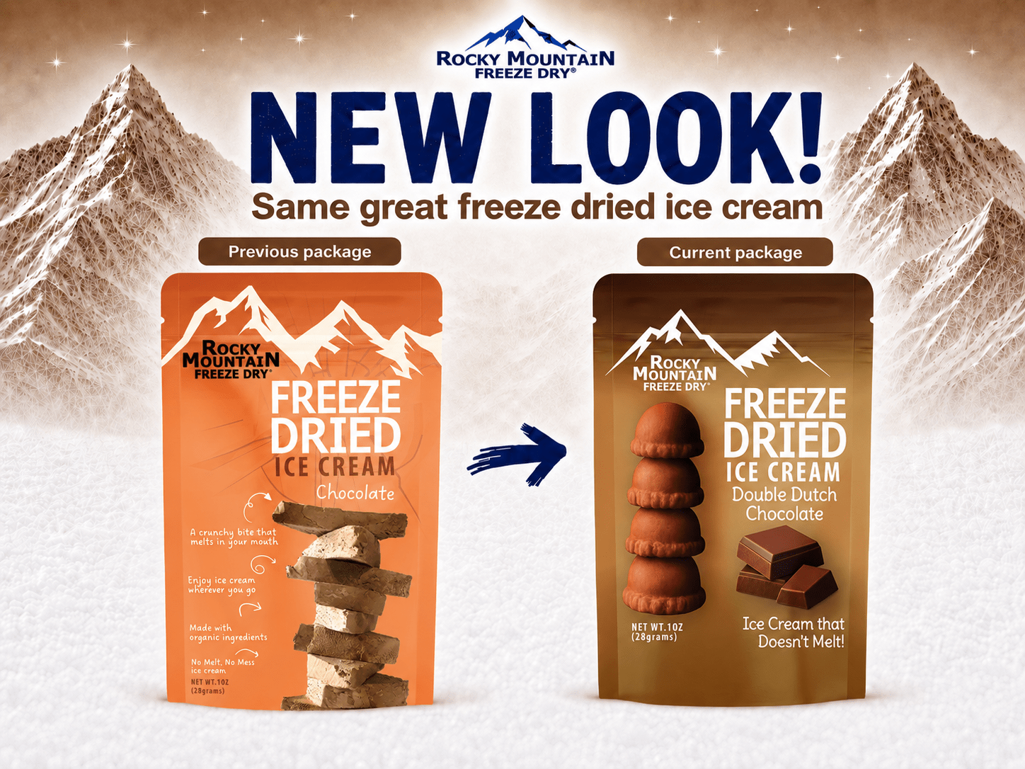 Chocolate Freeze Dried Ice Cream | 1 oz Classic Pack - Rocky Mountain Freeze Dry