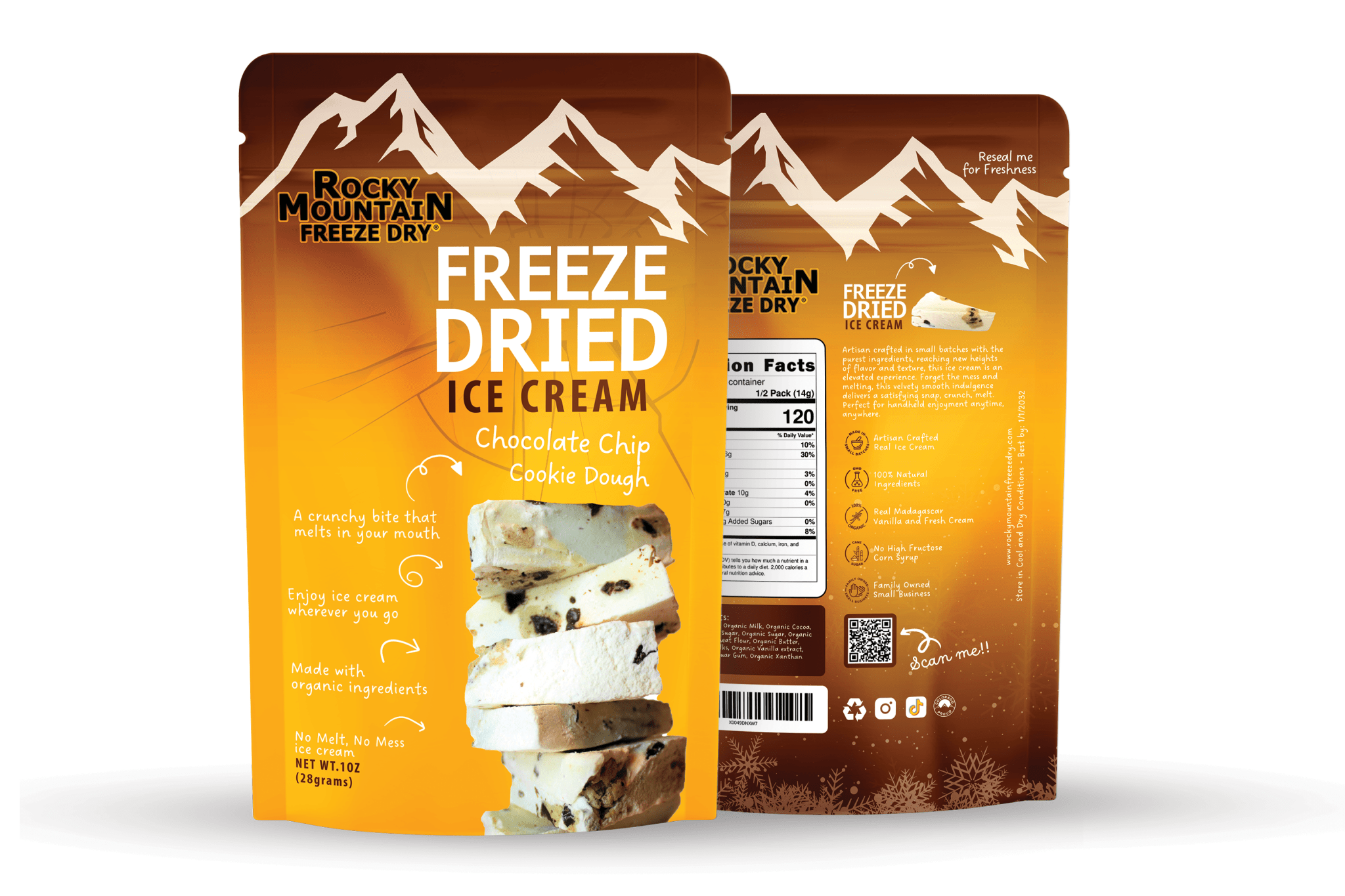 Cookie Dough Freeze Dried Ice Cream | 1 oz Classic Pack - Rocky Mountain Freeze Dry