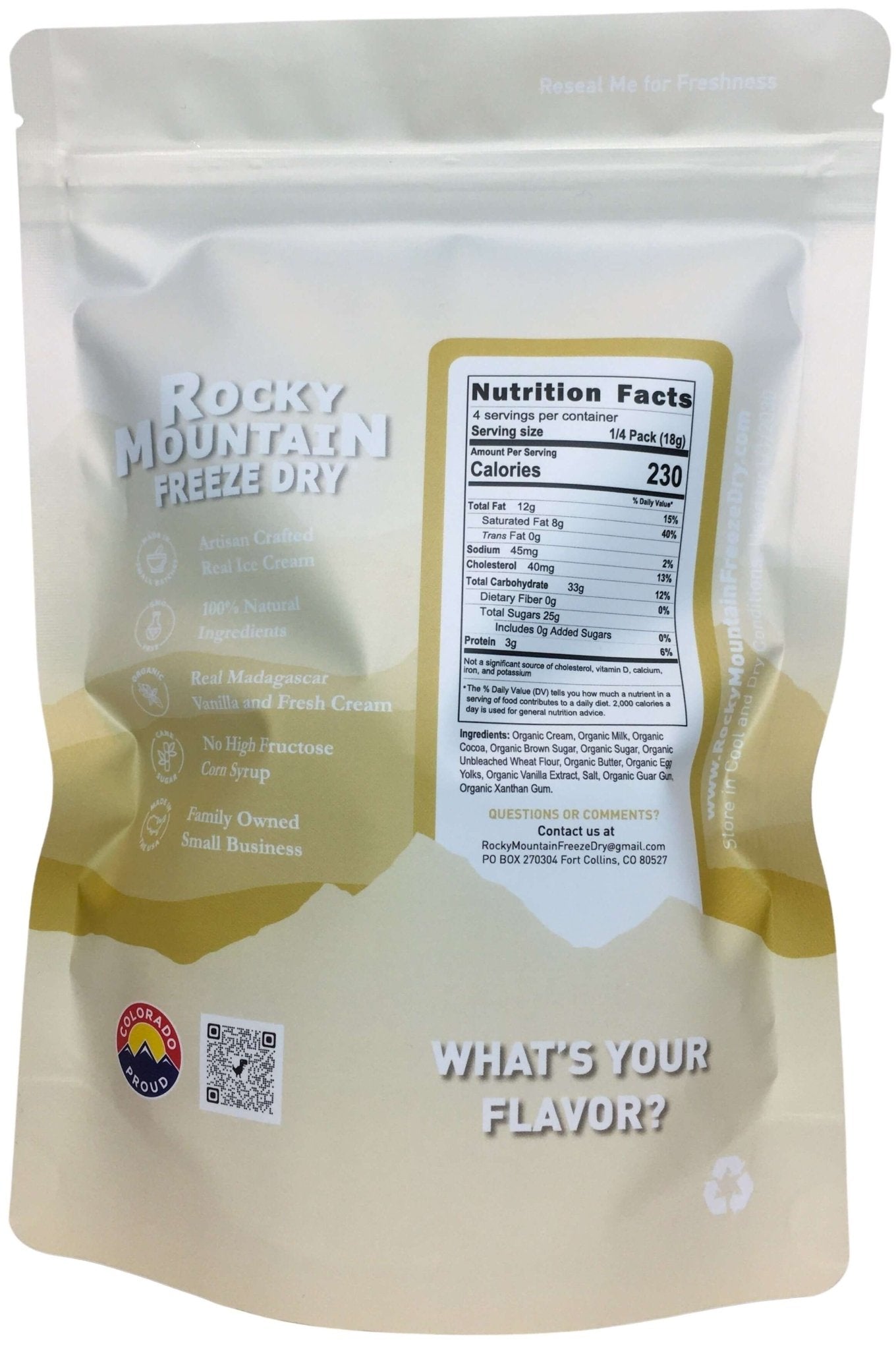 Cookie Dough Freeze Dried Ice Cream | 2.5 oz Shareable Pack - Rocky Mountain Freeze Dry
