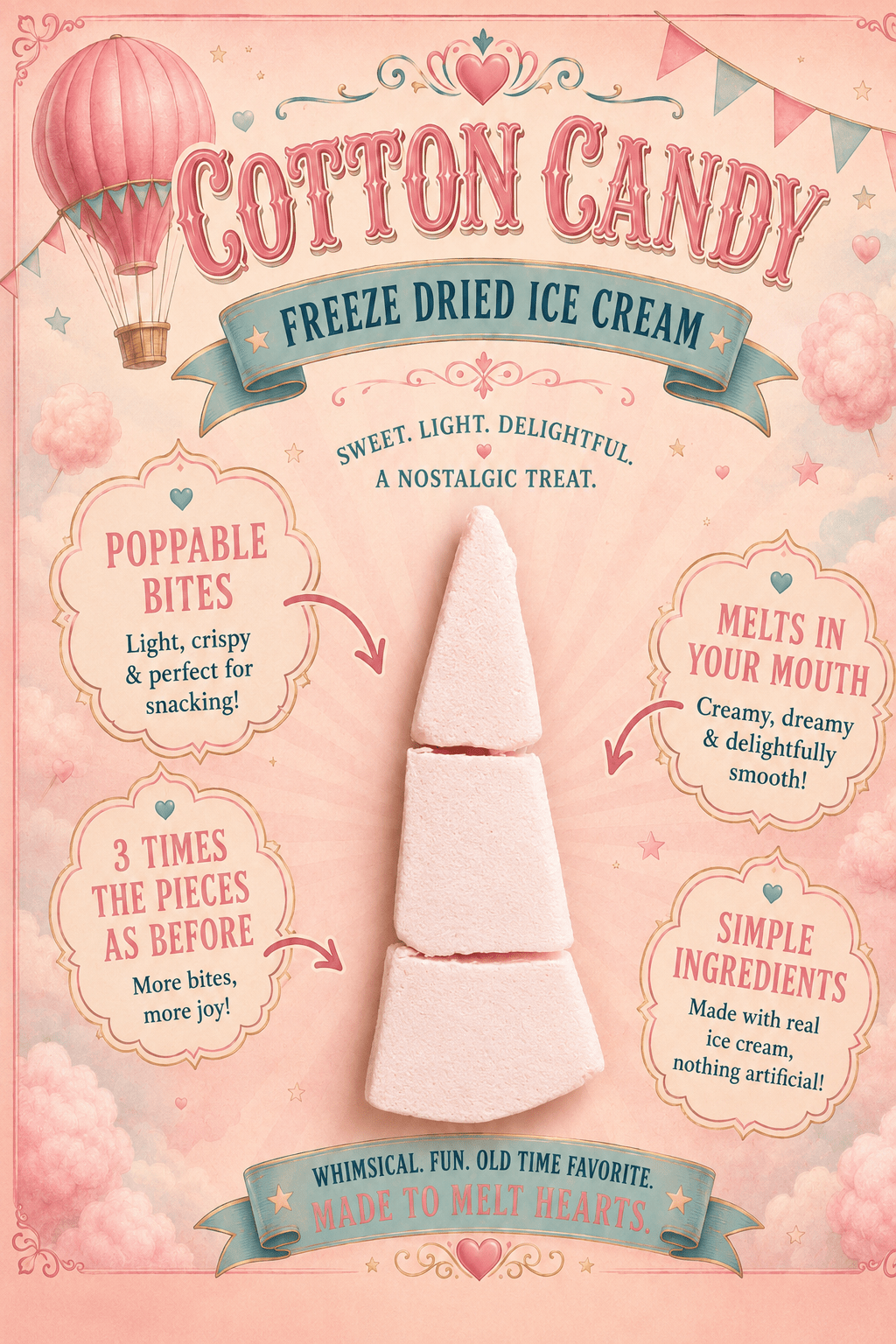 Cotton Candy Freeze Dried Ice Cream | 1 oz Classic Pack - Rocky Mountain Freeze Dry