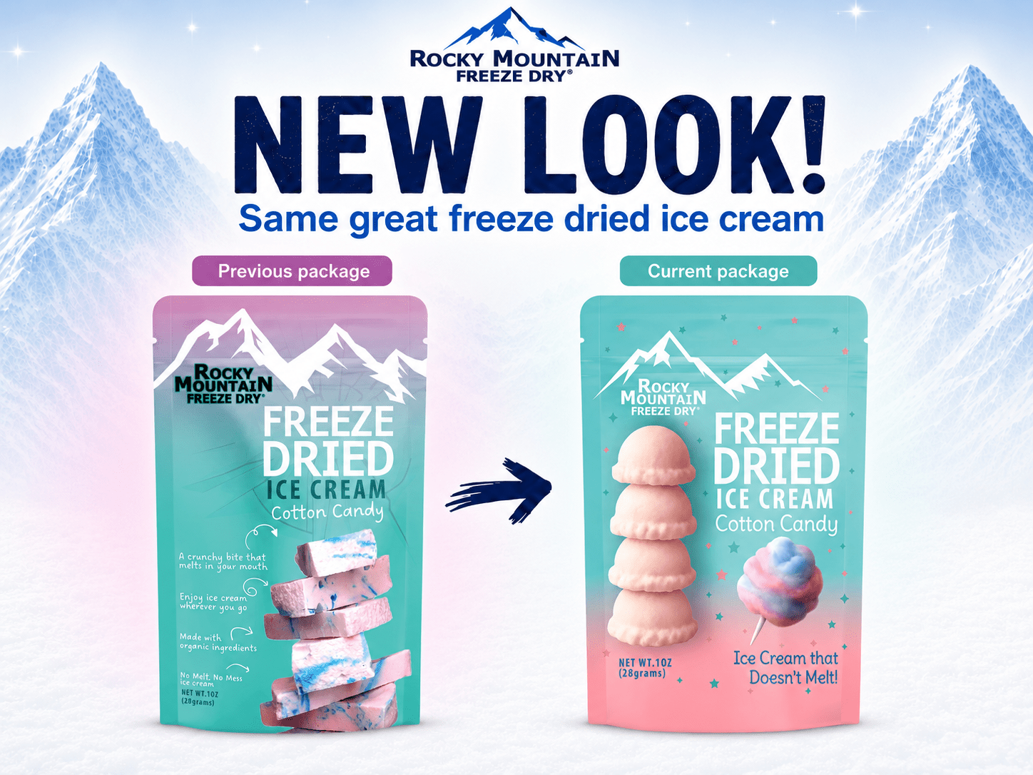 Cotton Candy Freeze Dried Ice Cream | 1 oz Classic Pack - Rocky Mountain Freeze Dry