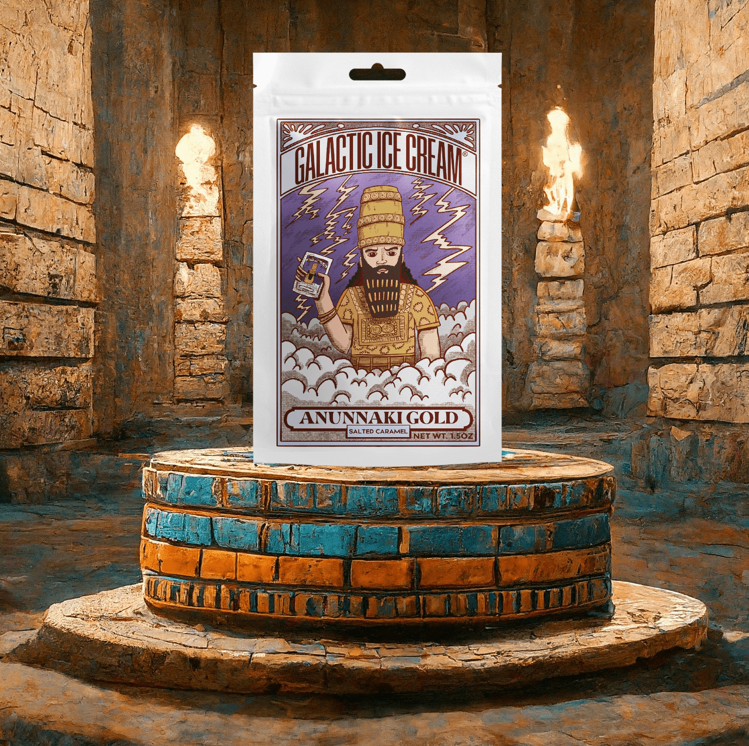 Galactic Anunnaki Gold Salted Caramel Ice Cream - Rocky Mountain Freeze Dry