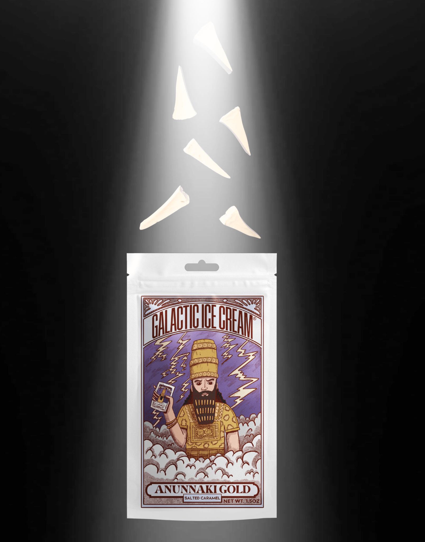 Galactic Anunnaki Gold Salted Caramel Ice Cream - Rocky Mountain Freeze Dry