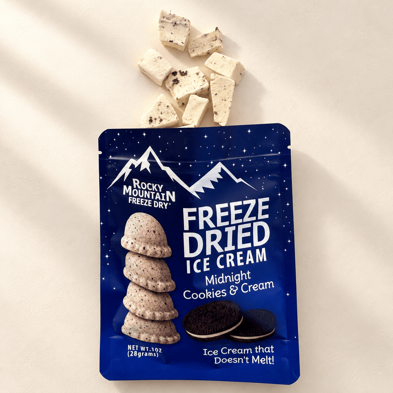 Midnight Cookies and Cream Freeze Dried Ice Cream | 1 oz Pack - Rocky Mountain Freeze Dry