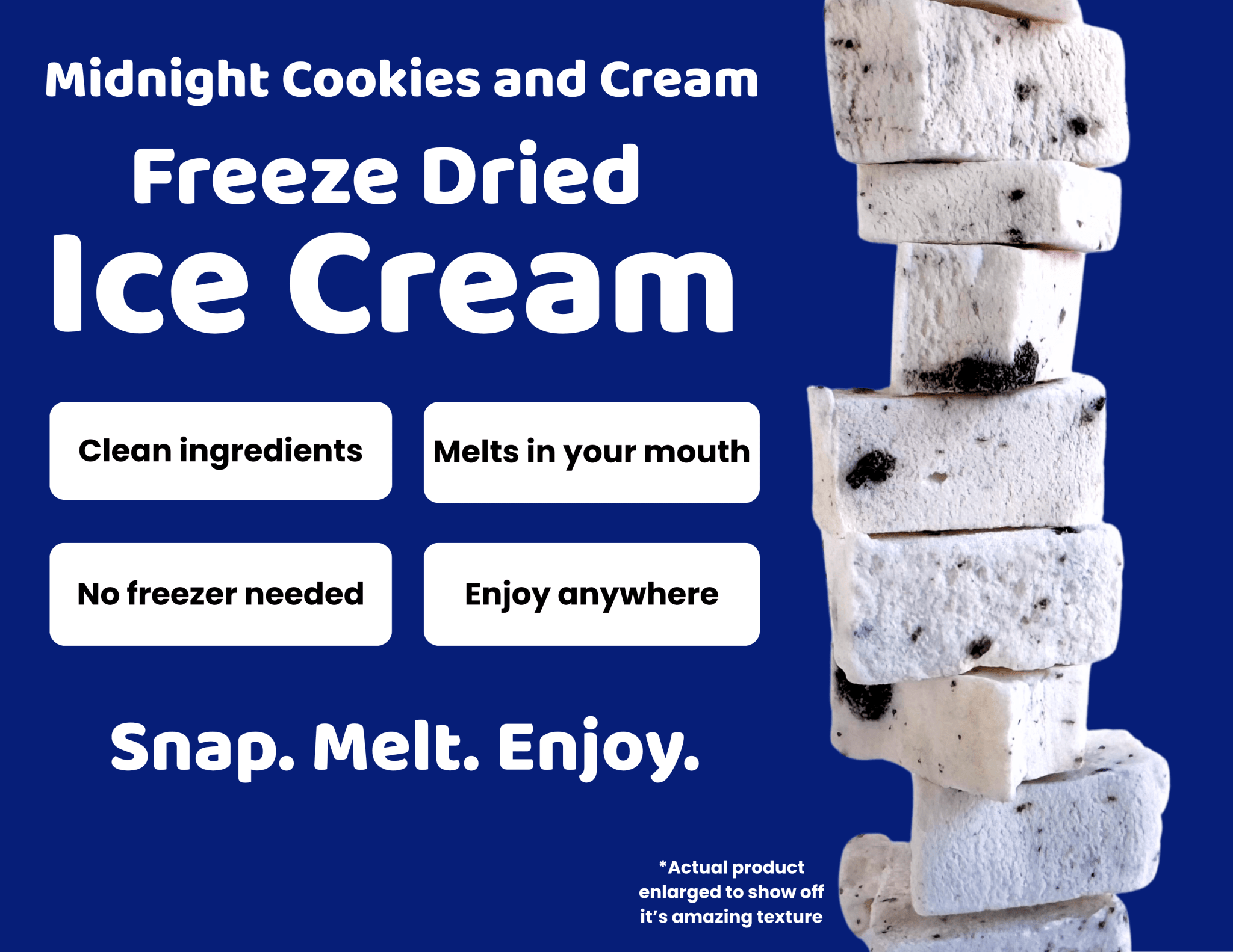Midnight Cookies and Cream Freeze Dried Ice Cream | 1 oz Pack - Rocky Mountain Freeze Dry