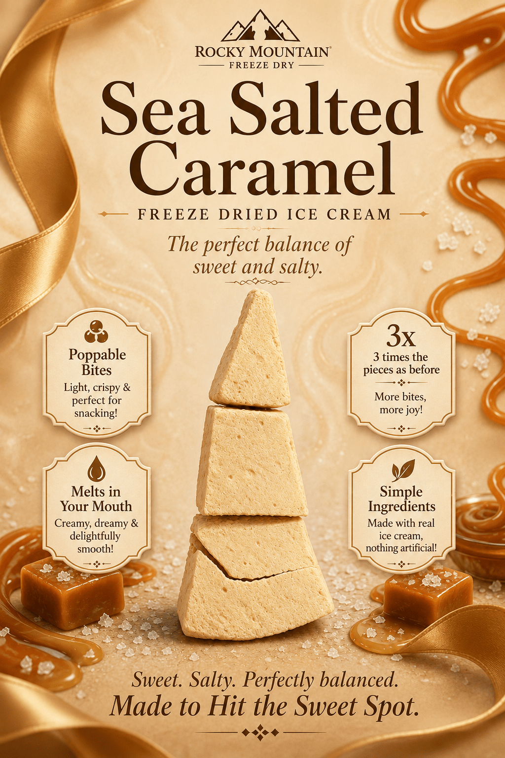 Sea Salted Caramel Freeze Dried Ice Cream - Rocky Mountain Freeze Dry
