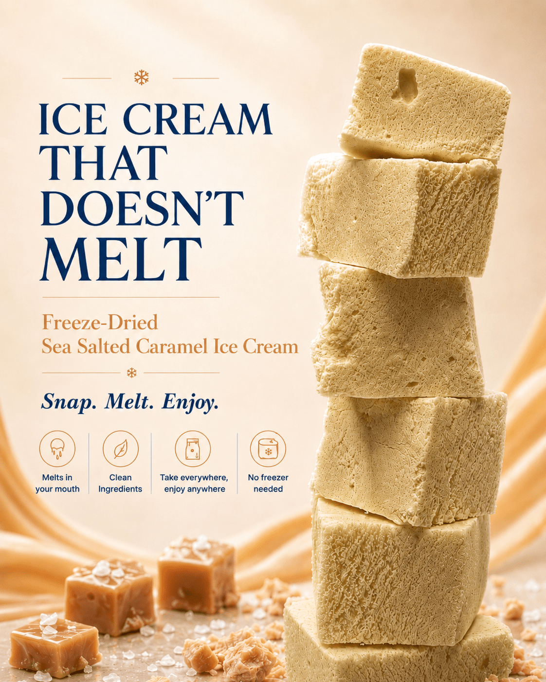 Sea Salted Caramel Freeze Dried Ice Cream - Rocky Mountain Freeze Dry
