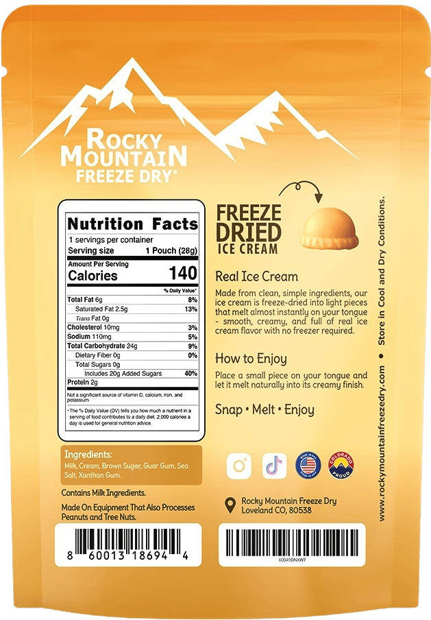 Sea Salted Caramel Freeze Dried Ice Cream - Rocky Mountain Freeze Dry
