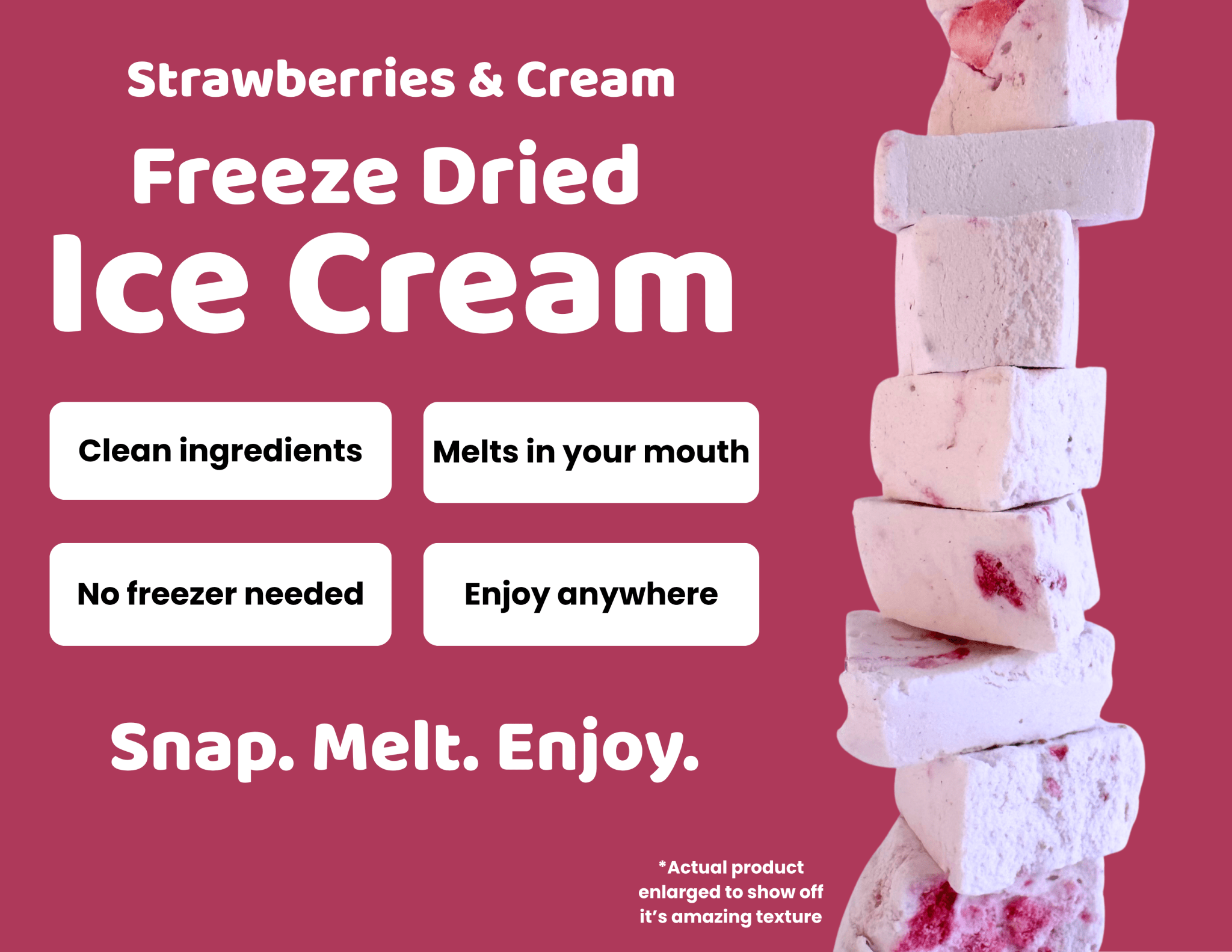 Strawberries & Cream Freeze Dried Ice Cream | 1 oz Pack - Rocky Mountain Freeze Dry