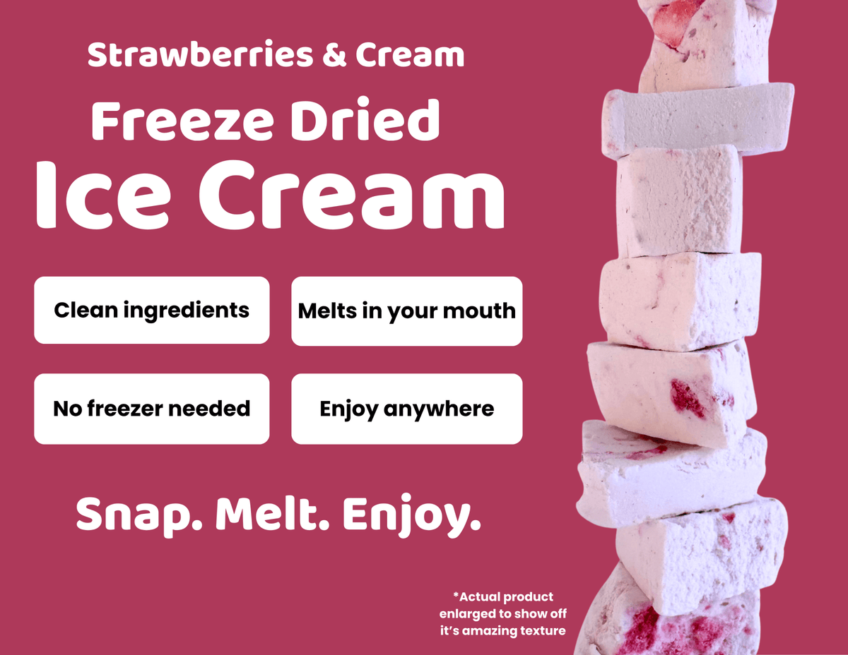 Strawberries & Cream Freeze Dried Ice Cream | 1 oz Pack - Rocky Mountain Freeze Dry