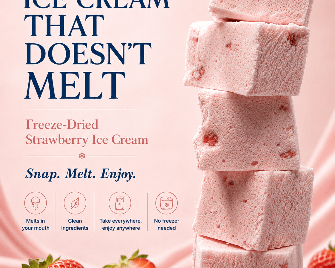 Strawberry Freeze Dried Ice Cream | 1 oz Classic Pack - Rocky Mountain Freeze Dry
