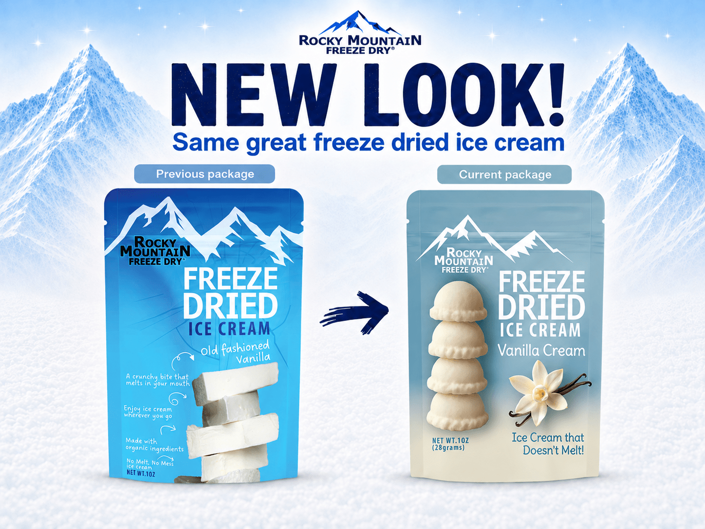 Vanilla Freeze Dried Ice Cream | 1 oz Classic Pack - Rocky Mountain Freeze Dry